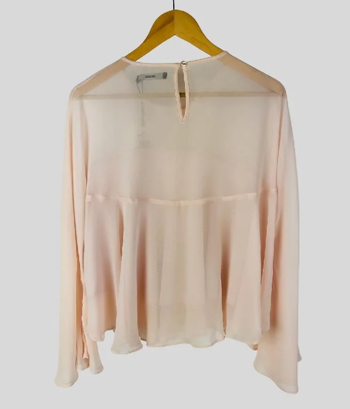 Pink Trophy Sleeve Drape Blouse