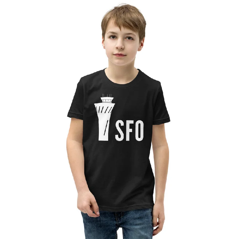 SFO Tower (side view) Youth Short Sleeve T-Shirt