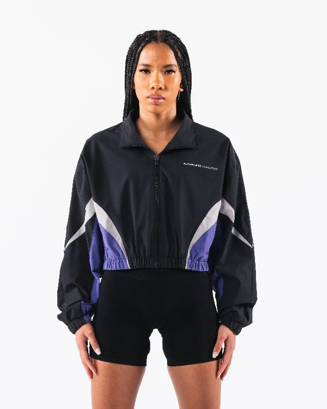 Retro Crop Jacket - Black / Arctic Sky