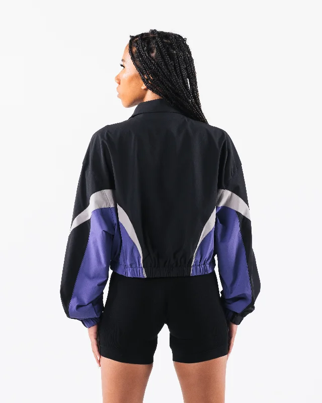 Retro Crop Jacket - Black / Arctic Sky