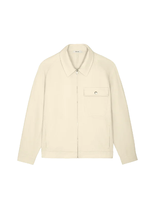 DNA Cotton Linen Harrington Jacket—travertine beige