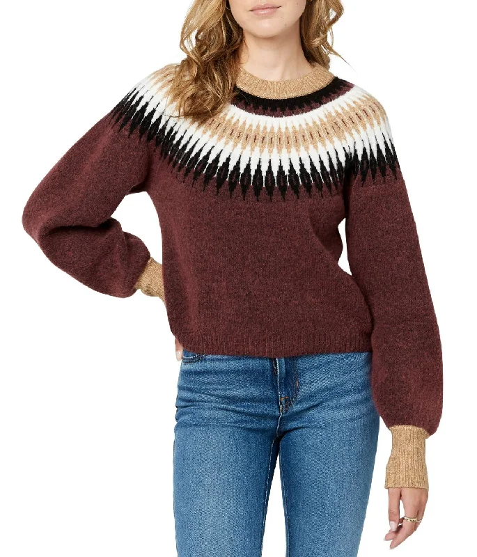 Karina Long Sleeve Crew Neck Sweater Rhubarb