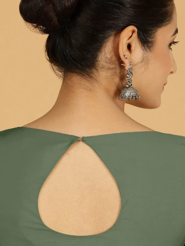 Sushma x Rozaana | Regular Sleeves Saree Blouse in Hunter Green