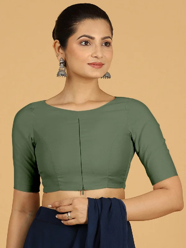 Sushma x Rozaana | Regular Sleeves Saree Blouse in Hunter Green