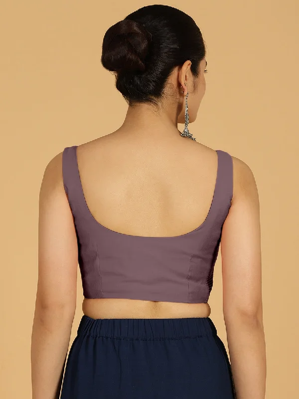 Nirma x Rozaana |  Saree Blouse in Purple Mauve