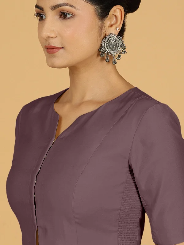 Rekha x Rozaana | Long Saree Blouse in Purple Mauve