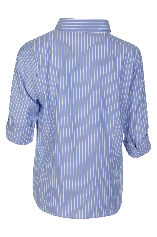 Viscose Rich Stripe Shirt | SKY WHITE | 6161ZZ