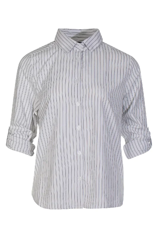 Viscose Rich Stripe Shirt | WHITE/BLACK | 6161ZZ