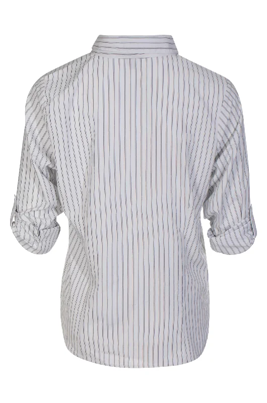 Viscose Rich Stripe Shirt | WHITE/BLACK | 6161ZZ