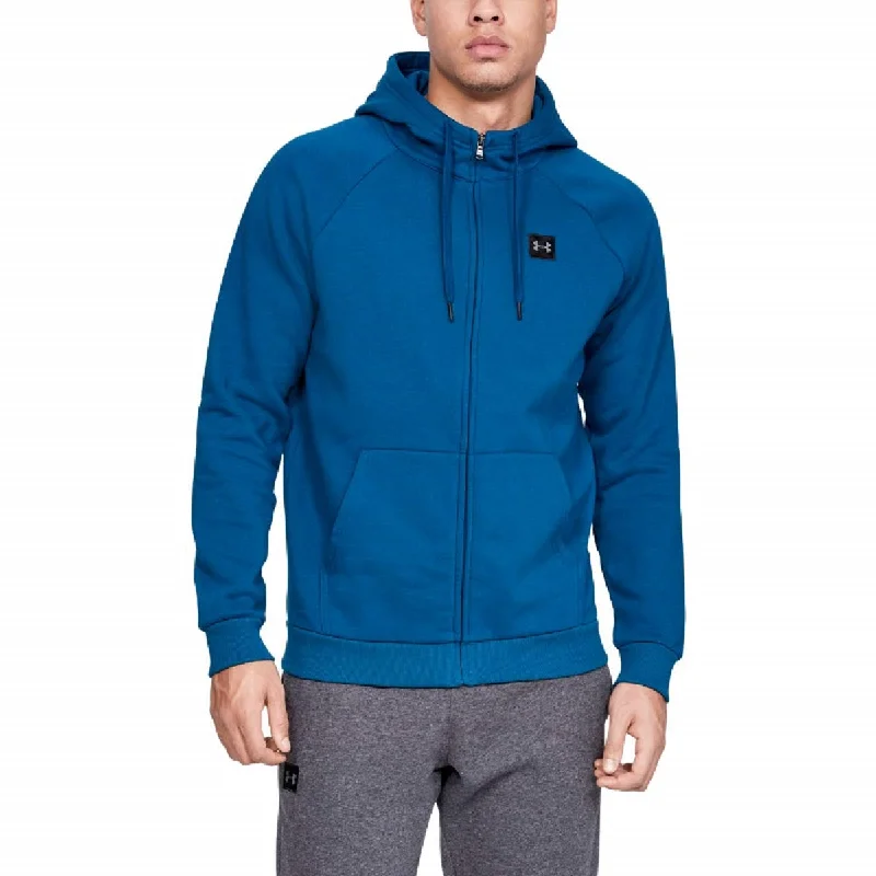 Under Armour Men's Athletic Rival Fleece Full Zip Hoodie, Teal Vibe, L