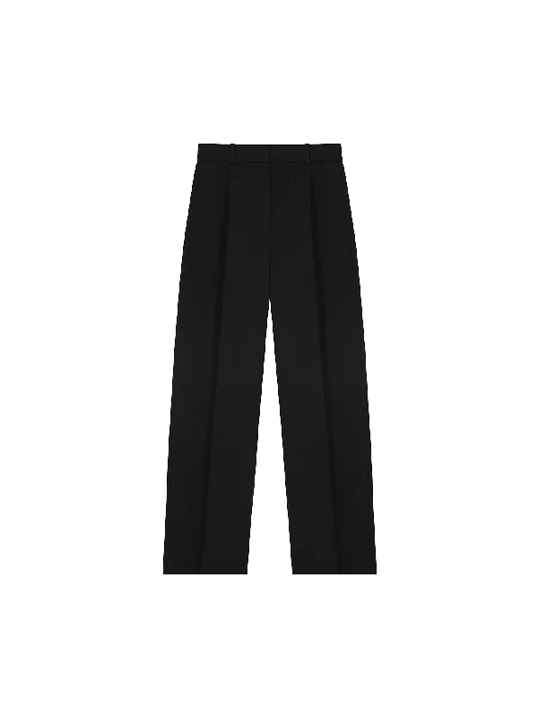 Women's Organic Cotton Tailored Trousers—black