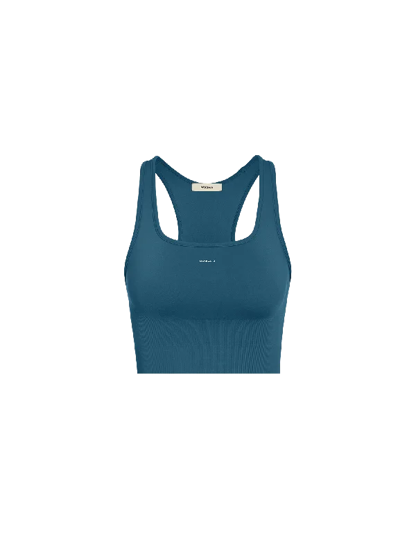 Women's Plant-Stretch Compressive Sports Bra—storm blue