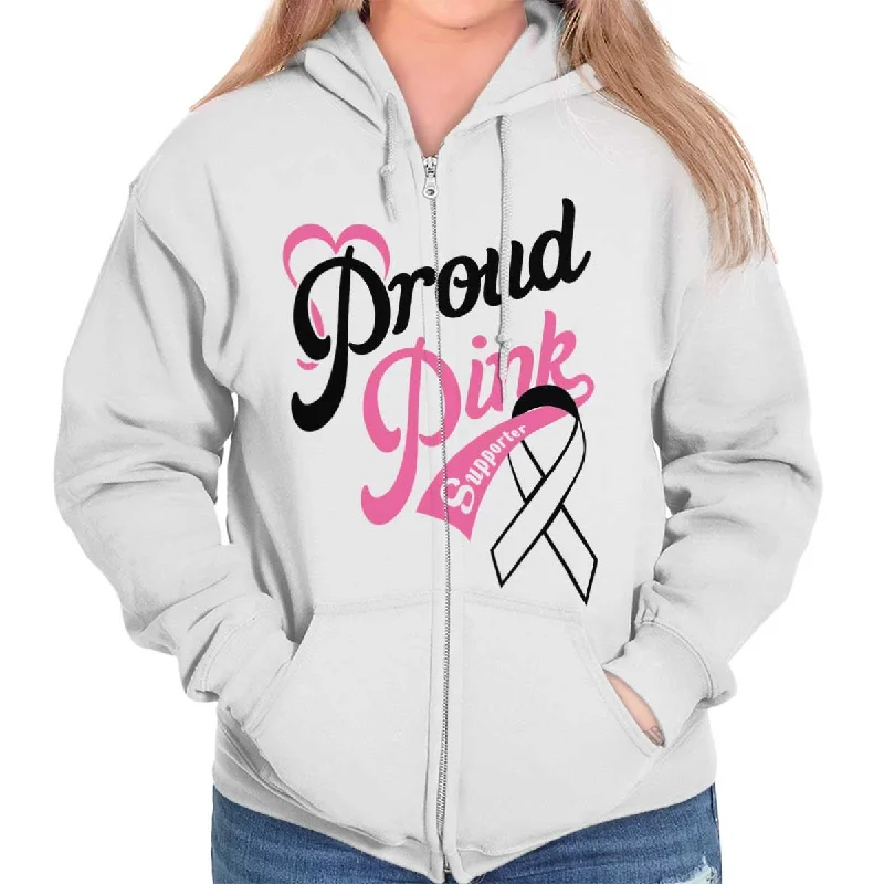 Breast Cancer Awareness Zip Hoodie