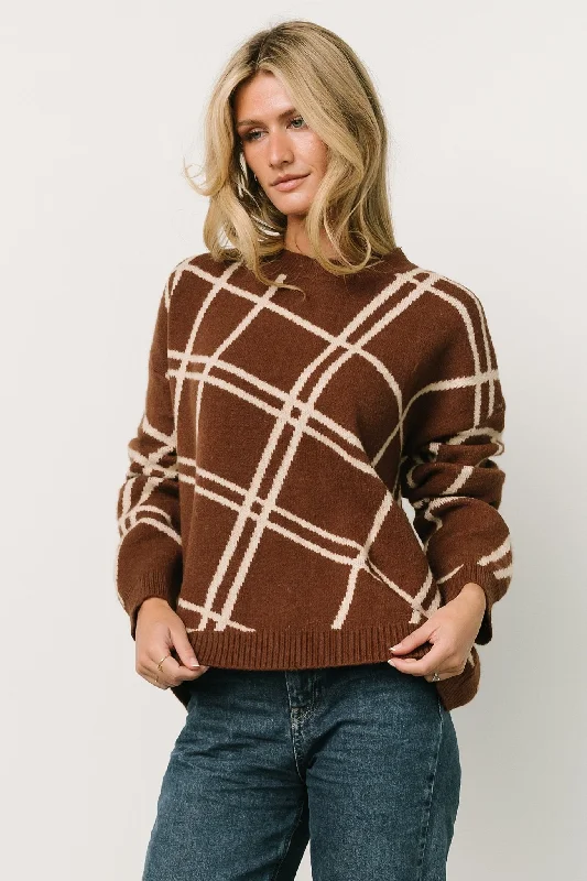 Saar Knit Sweater | Brown +  Ivory