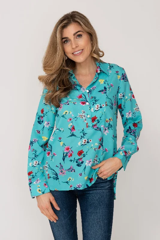 Soho Shirt in Turquoise Flower