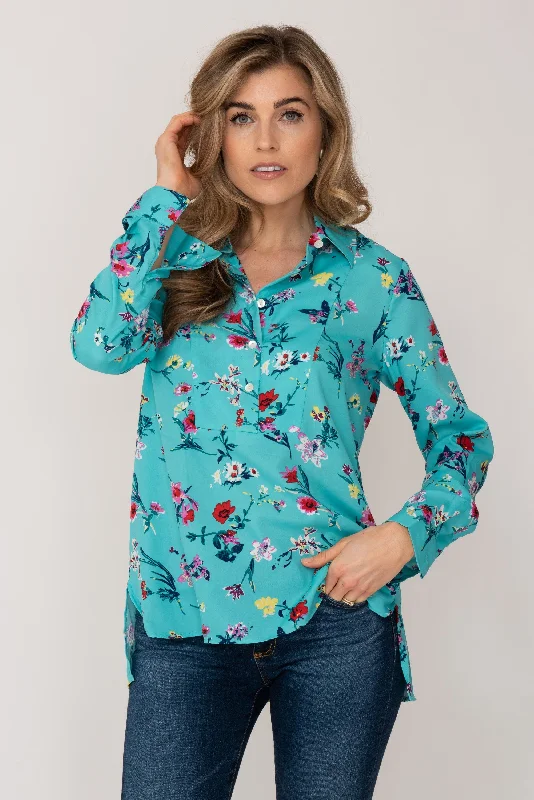 Soho Shirt in Turquoise Flower