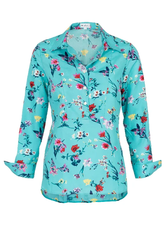 Soho Shirt in Turquoise Flower