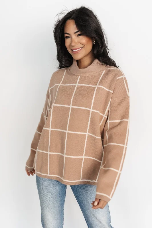 Tahoe Turtleneck Sweater | Taupe + Cream