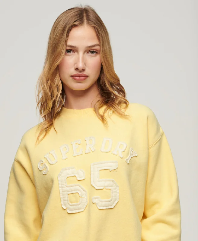 Applique Athletic Loose Sweat | Pale Yellow