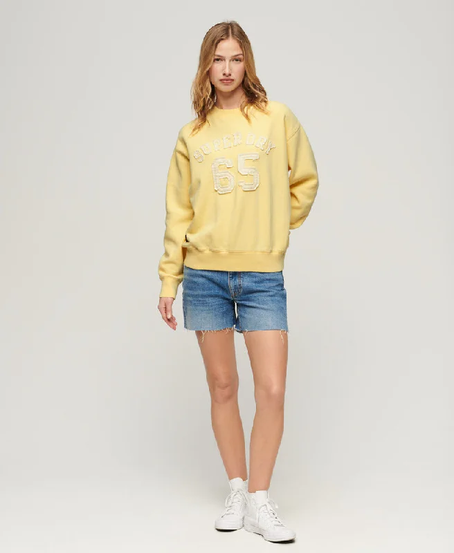 Applique Athletic Loose Sweat | Pale Yellow