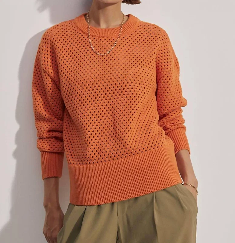 Hester Knit Crew Sweater In Jaffa Orange