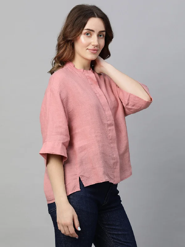 Women's Rose Linen Regular Fit Blouse