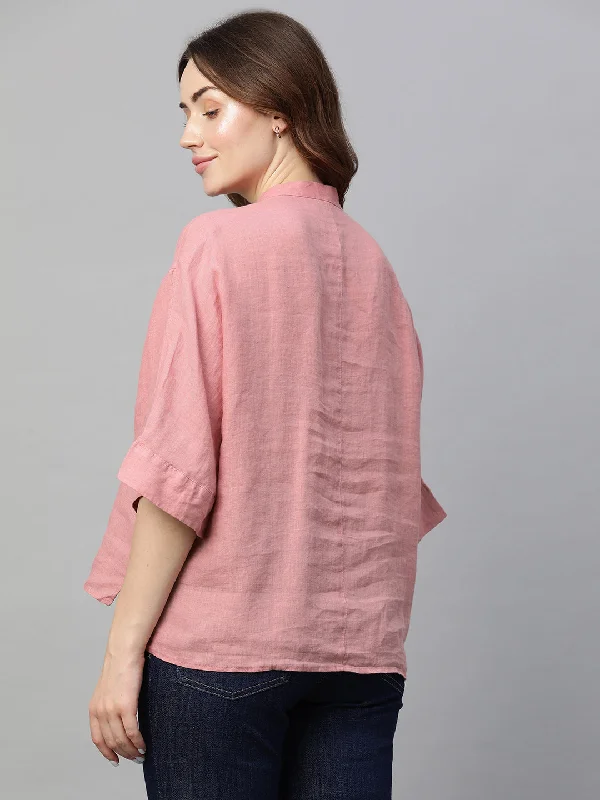 Women's Rose Linen Regular Fit Blouse