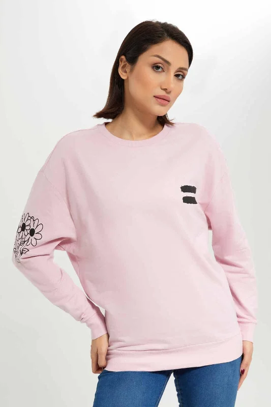 Women Pink Ed Sherran Printed Sweatshirt