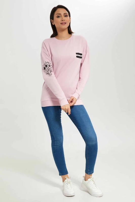 Women Pink Ed Sherran Printed Sweatshirt