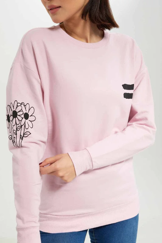 Women Pink Ed Sherran Printed Sweatshirt