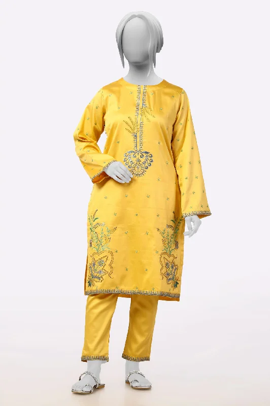 Yellow Embroidered 2PC