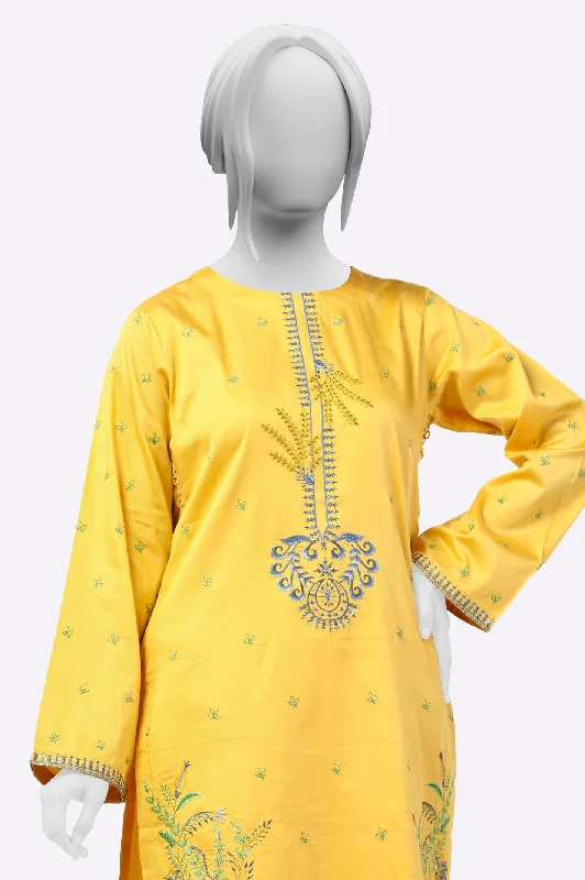 Yellow Embroidered 2PC