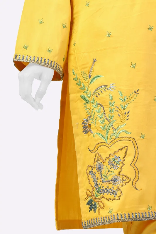 Yellow Embroidered 2PC