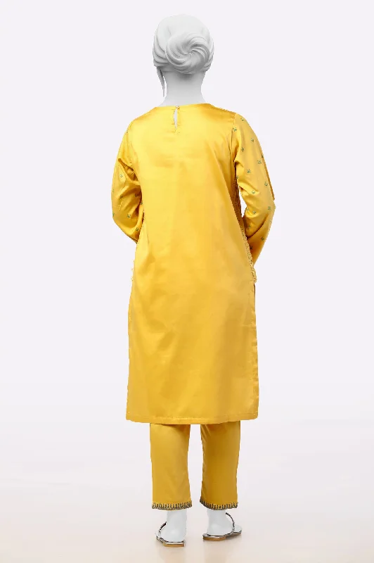 Yellow Embroidered 2PC