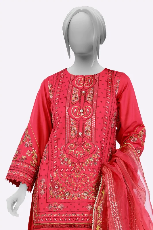 Pink Embroidered 3PC