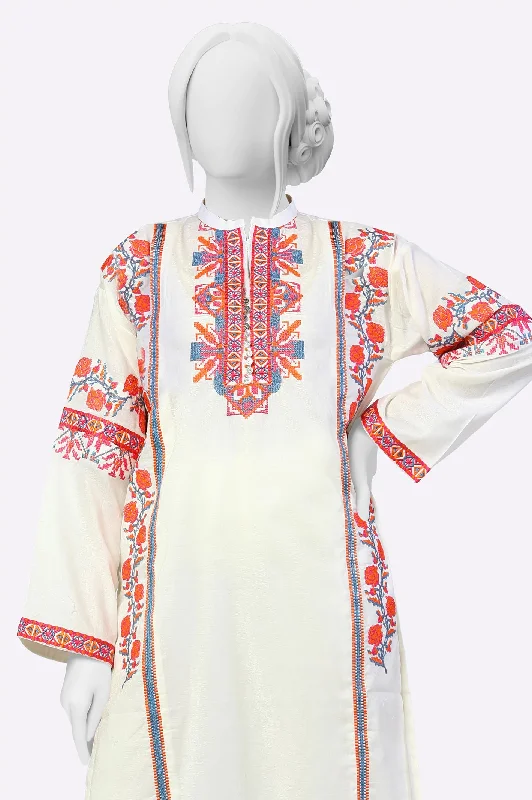 White Embroidered Kurti