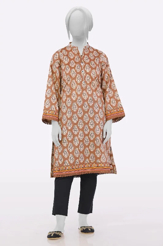 Brown Printed Kurti