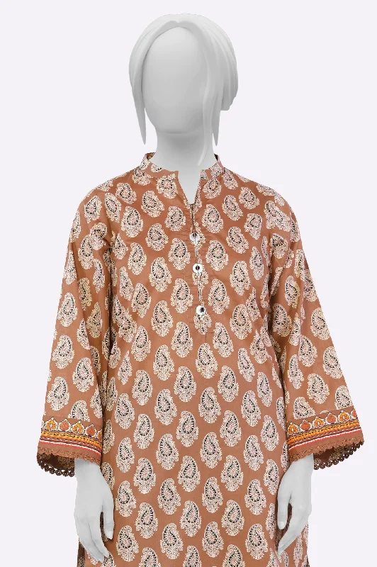 Brown Printed Kurti