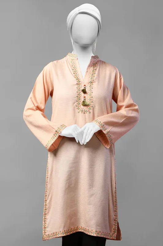 Peach Embroidered Kurti