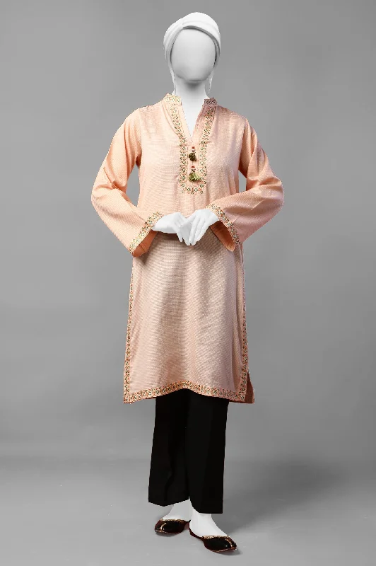 Peach Embroidered Kurti