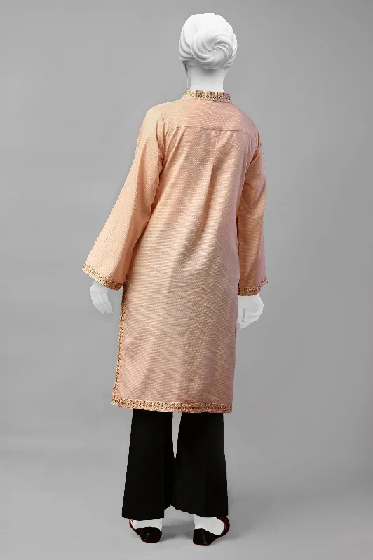 Peach Embroidered Kurti