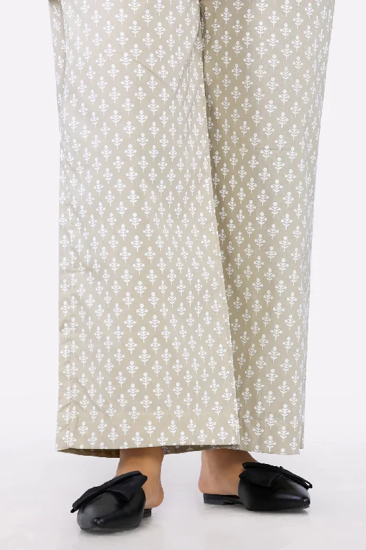 Beige Printed Trouser