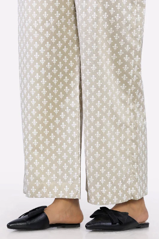 Beige Printed Trouser