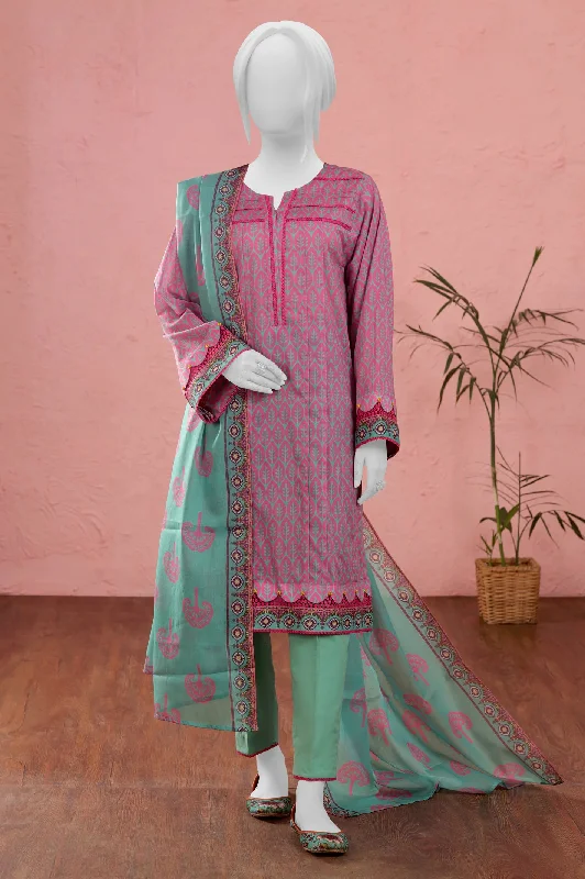 Green Printed Unstitched Kurti With Dupatta