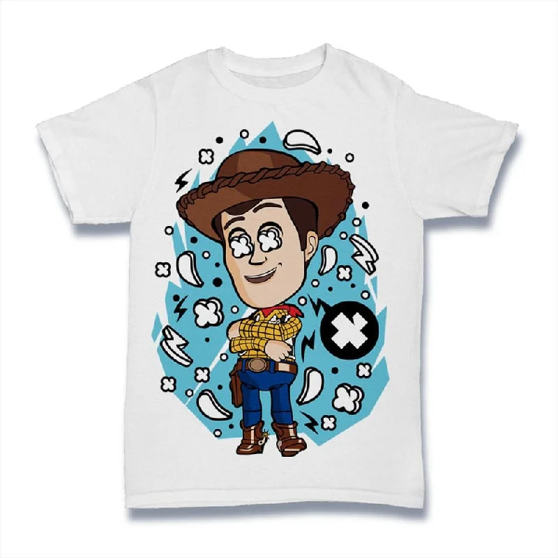 ULTRABASIC Men's Graphic T-Shirt Cartoon Happy Sheriff - Funny Birthday Gift