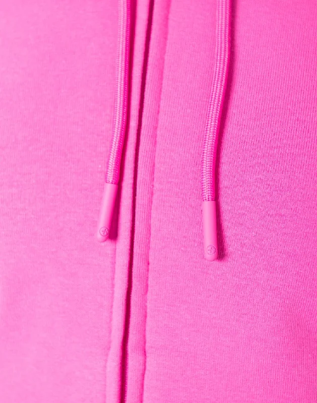 Chill Crop Zip Hoodie in Empower Pink