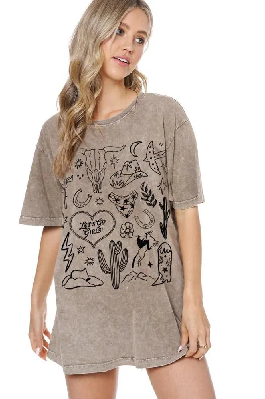 COWGIRL THINGS OVERSIZED TEE, MOCHA