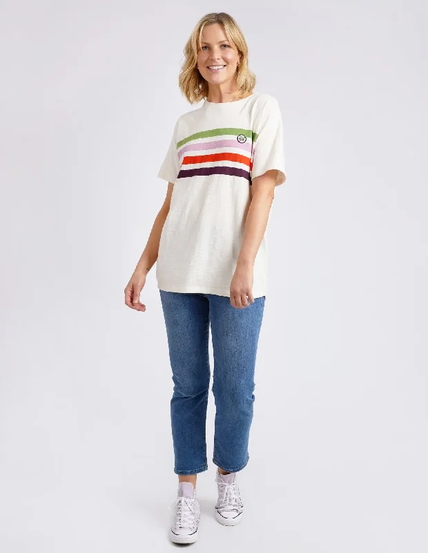 Elm Lined Up Tee Pearl