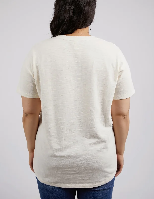 Elm Lined Up Tee Pearl