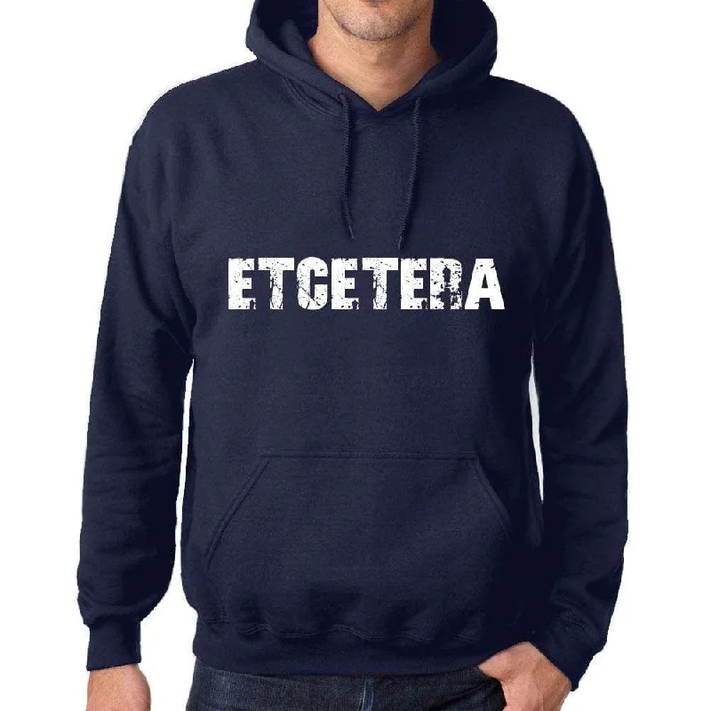 Unisex Printed Graphic Cotton Hoodie Popular Words ETCETERA French Navy